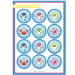 Stickers plancha Baby Shark redondas 12s 1u